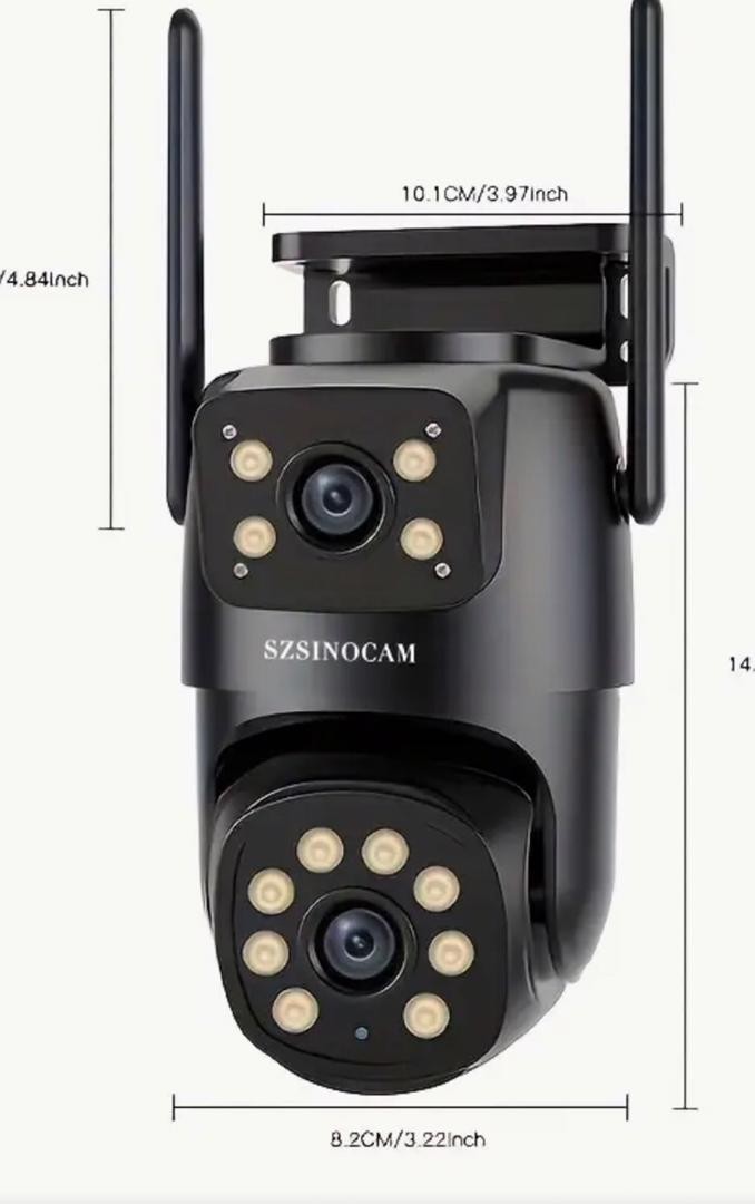 4G LTE Solar Security Camera - 4MP HD, Dual Lens PTZ, AI Motion Tracking, Waterproof, SIM Card Use: V380 Pro